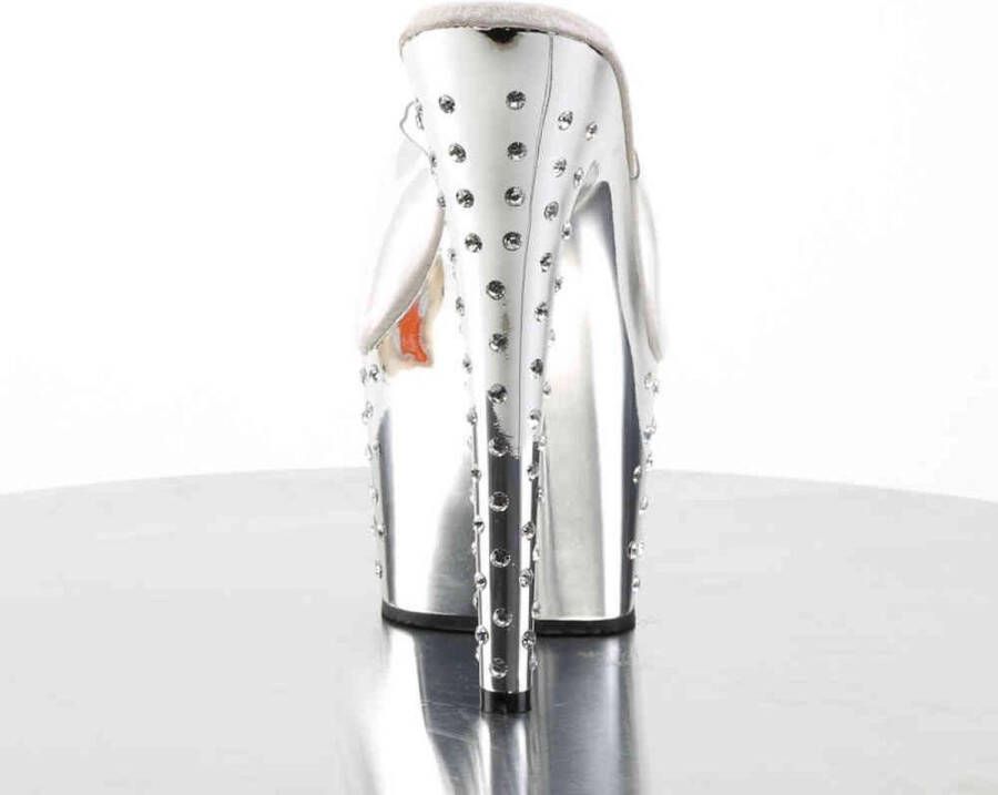 pleaser Muiltjes STARDUST-701 Paaldans schoenen Zilverkleurig Transparant