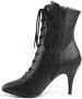 Pleaser Pink Label Dream-1020 korte laars met puntige neus en hak mat zwart - Thumbnail 3