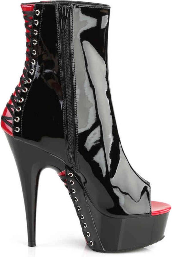 Pleaser DELIGHT-1025 Plateau Laarzen 40 Shoes Zwart Rood - Foto 3