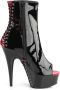 Pleaser DELIGHT-1025 Plateau Laarzen 40 Shoes Zwart Rood - Thumbnail 3