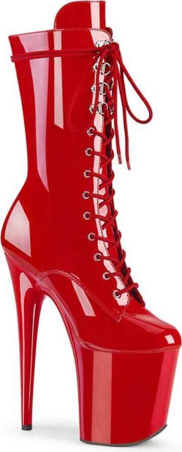 Pleaser FLAMINGO-1050 Plateau Laarzen Paaldans schoenen 35 Shoes Rood - Foto 3