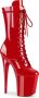 Pleaser FLAMINGO-1050 Plateau Laarzen Paaldans schoenen 35 Shoes Rood - Thumbnail 3