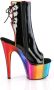 Pleaser ADORE-1018R Plateau Laarzen Paaldans schoenen 35 Shoes Zwart Regenboog - Thumbnail 5