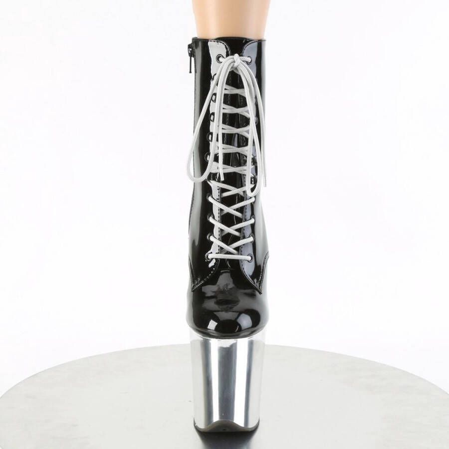 Pleaser Plateau Laarzen Paaldans schoenen 39 Shoes FLAMINGO 1020 Paaldans schoenen Zwart Zilverkleurig - Foto 3