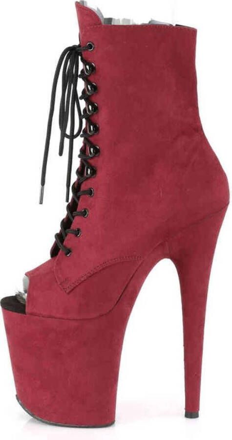 pleaser Plateau Laarzen Paaldans schoenen FLAMINGO-1021FS Paaldans schoenen Bordeaux rood