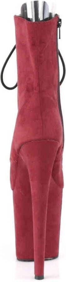 pleaser Plateau Laarzen Paaldans schoenen FLAMINGO-1021FS Paaldans schoenen Bordeaux rood