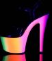 Pleaser Sandaal met enkelband Paaldans schoenen 40 Shoes RAINBOW 309UV Paaldans schoenen Zwart Multicolours - Thumbnail 7