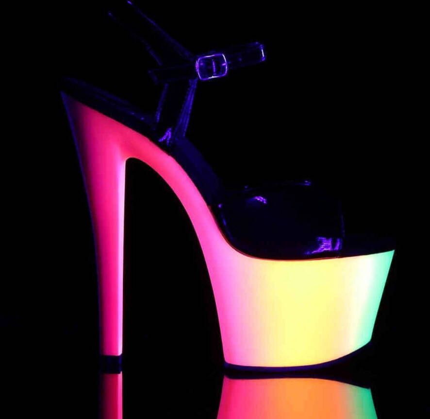 pleaser RAINBOW-309UV Sandaal met enkelband Paaldans schoenen Paaldans schoenen 41 Shoes Zwart Multicolours