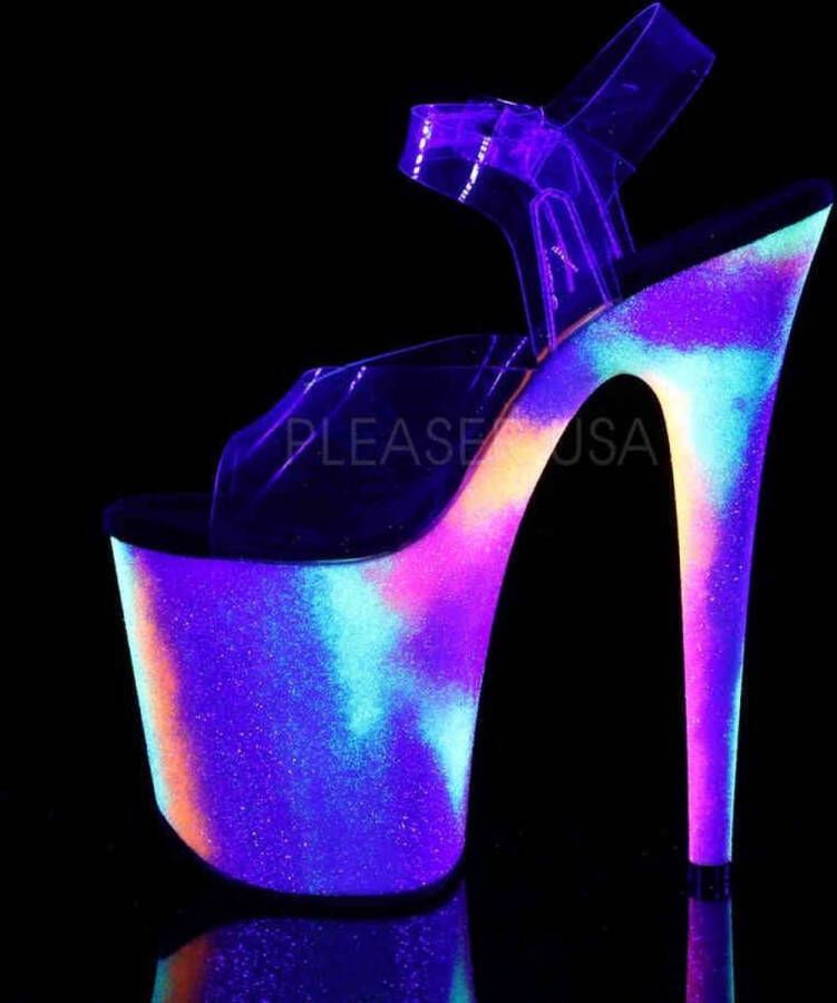 pleaser Sandaal met enkelband Paaldans schoenen FLAMINGO-808GXY Paaldans schoenen Multicolours Transparant