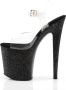 Pleaser Sandaal met enkelband Paaldans schoenen 36 Shoes FLAMINGO 808MG Paaldans schoenen Zwart Transparant - Thumbnail 3