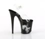 Pleaser Sandaal met enkelband Paaldans schoenen 36 Shoes FLAMINGO 808NLSG Zwart Transparant - Thumbnail 4