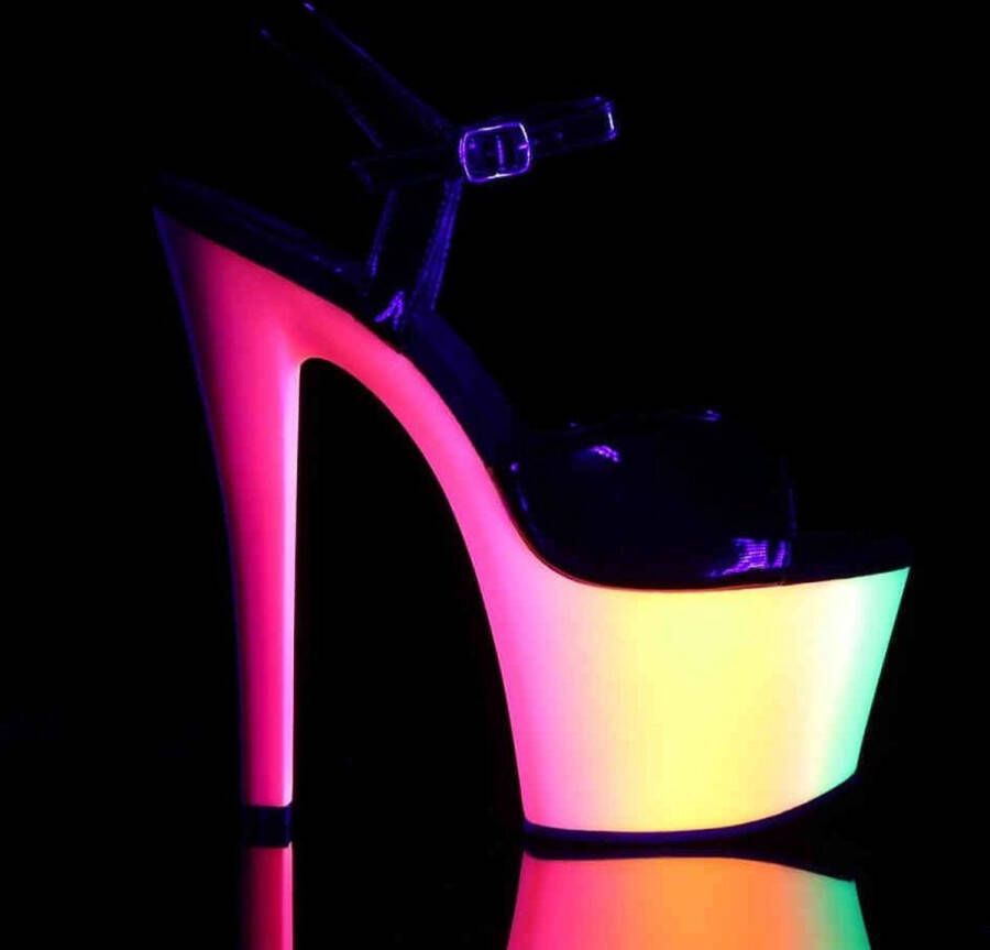 Pleaser Sandaal met enkelband Paaldans schoenen 41 Shoes RAINBOW 309UV Paaldans schoenen Zwart Multicolours - Foto 4