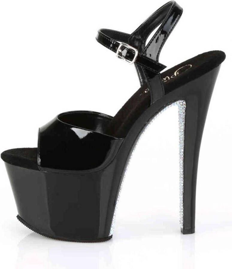 pleaser Sandaal met enkelband Paaldans schoenen SKY-309CRS Paaldans schoenen Zwart