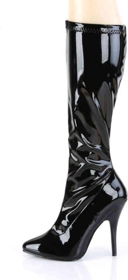 Pleaser 5 = | SEDUCE 2000 | 5 Plain Stretch Knee Boot Side Zip - Foto 3