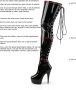 Pleaser shoes = DELIGHT-3063 6 Heel 1 3 4 PF Back Lace Thigh Boot Side Zip - Thumbnail 4