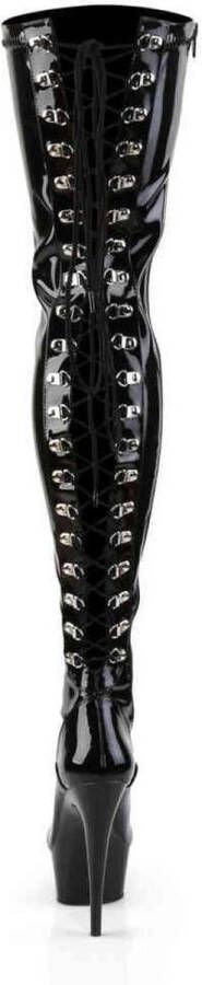 Pleaser shoes DELIGHT-3063 6 Heel 1 3 4 PF Back Lace Thigh Boot Side Zip