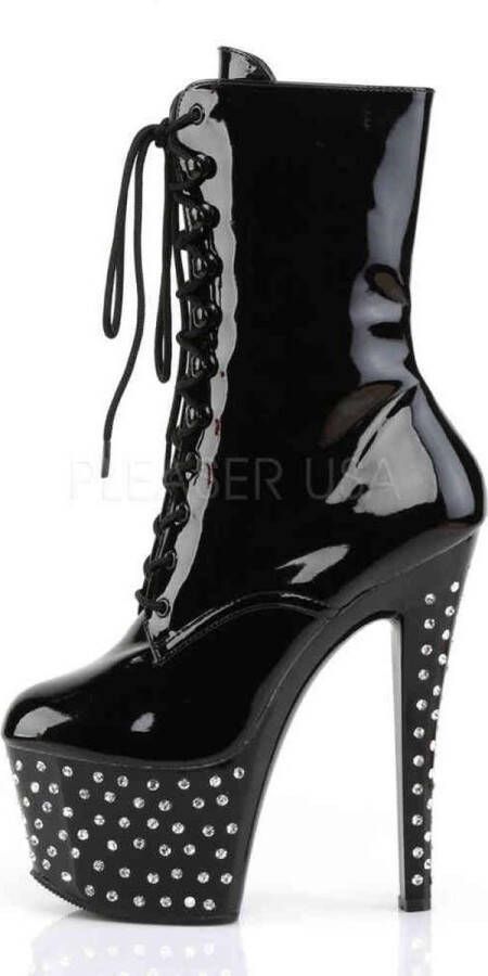 Pleaser = STARDUST-1020-7 Heel 2 3 4 RS Studded PF Lace-Up Ankle Boot Side Zip - Foto 2