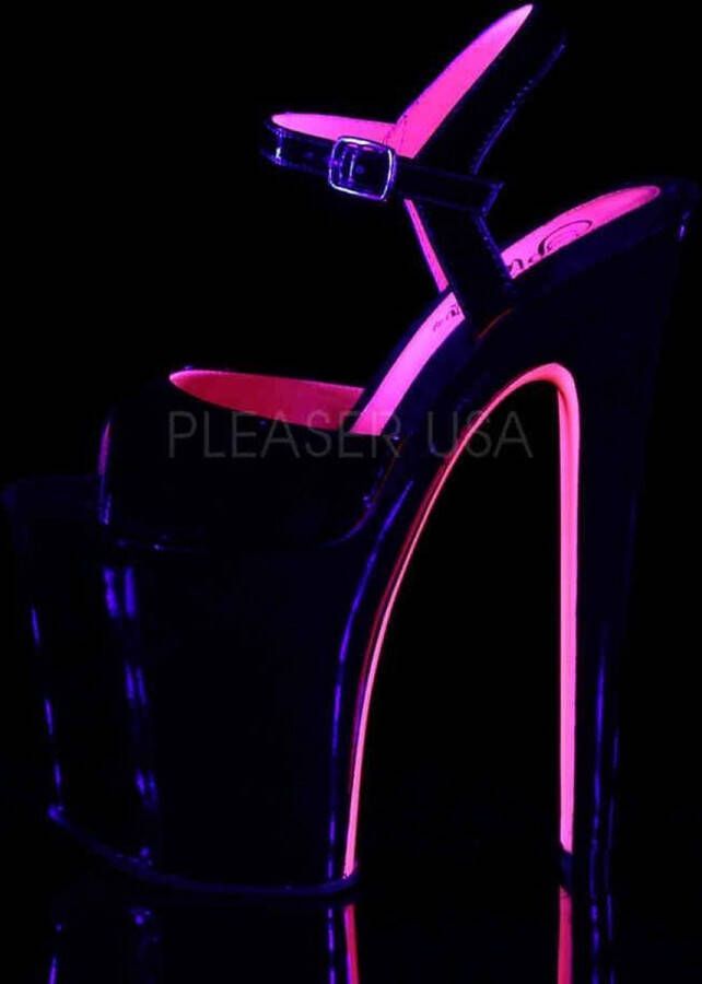 Pleaser Sandaal met enkelband Paaldans schoenen 44 Shoes XTREME 809TT Paaldans schoenen Zwart Roze - Foto 2