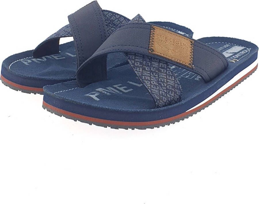 PME Legend Haig Slippers blauw Imitatieleer Heren