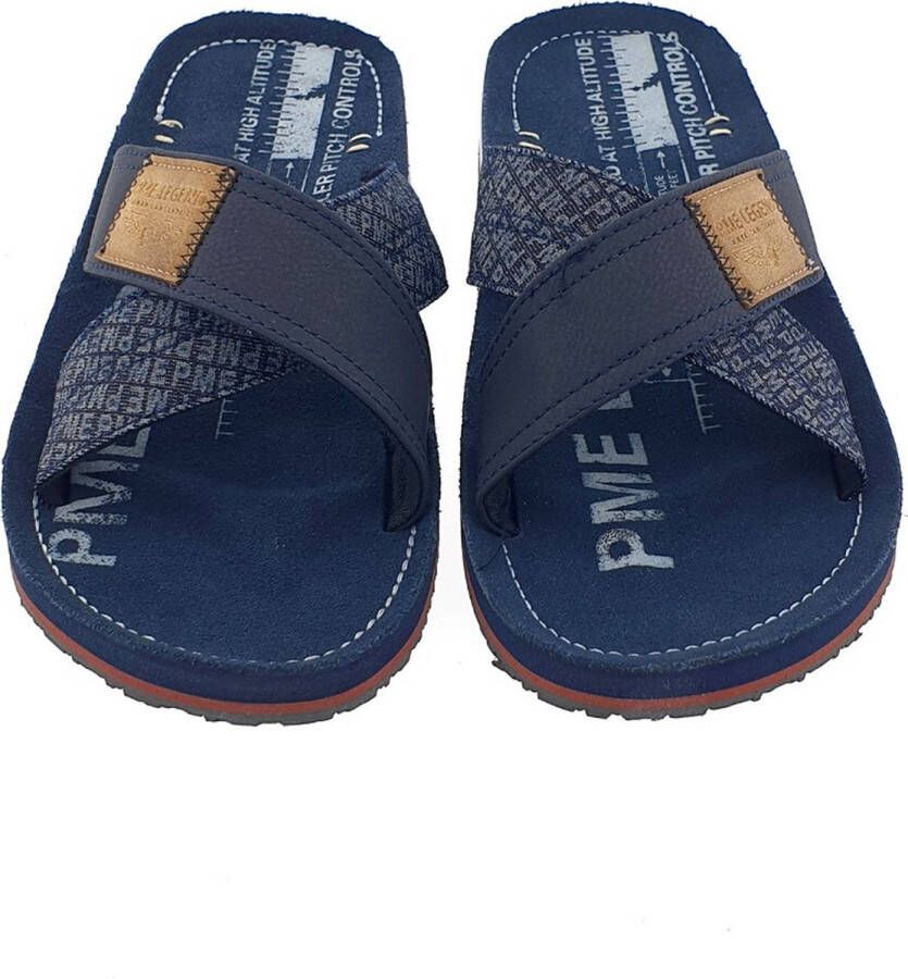 PME Legend Haig Slippers blauw Imitatieleer Heren