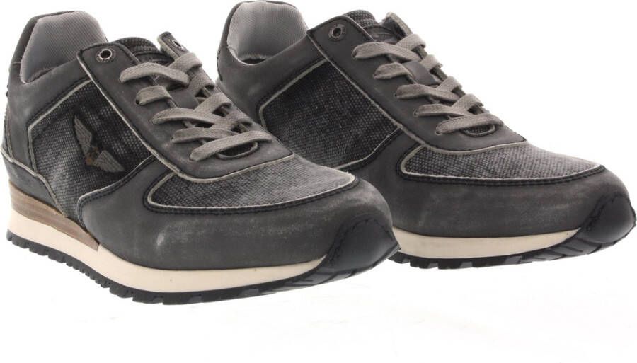 PME Legend Heren Sneakers Lockplate Black Brushed Antraciet