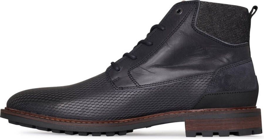 PME Legend Heren Veterschoenen Huffster Navy Jeans Blauw