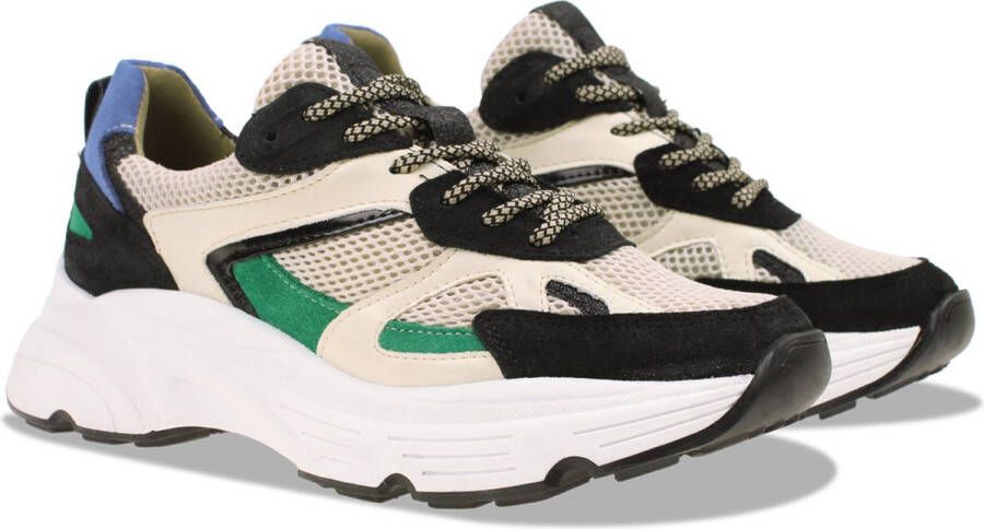 PS Poelman Tokio leren sneakers beige zwart - Foto 5