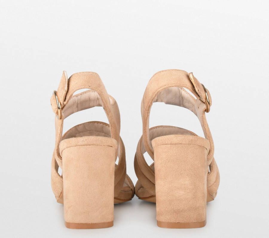 POSH by Poelman BO Dames Sandalen met hak Beige - Foto 4