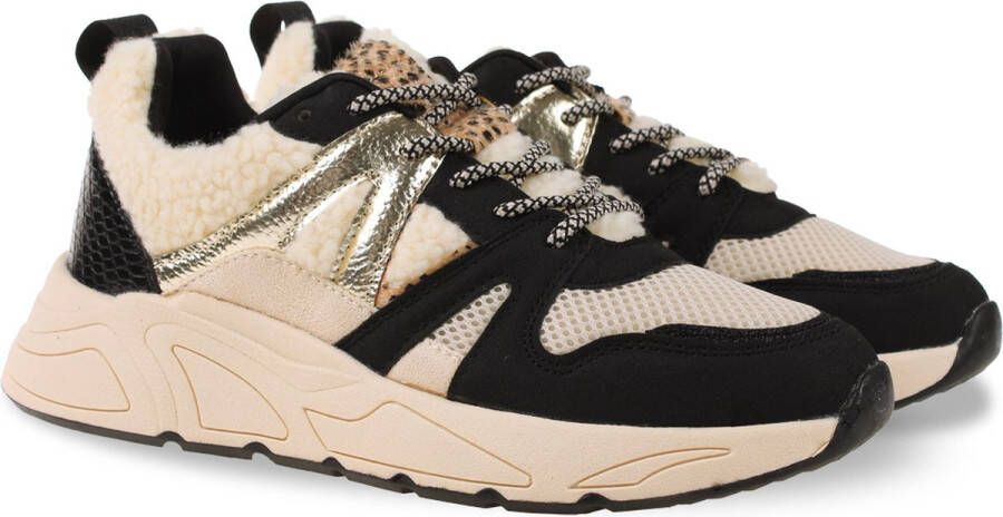 POSH by Poelman CAROCEL Dames Sneakers Teddy Zwart Multi