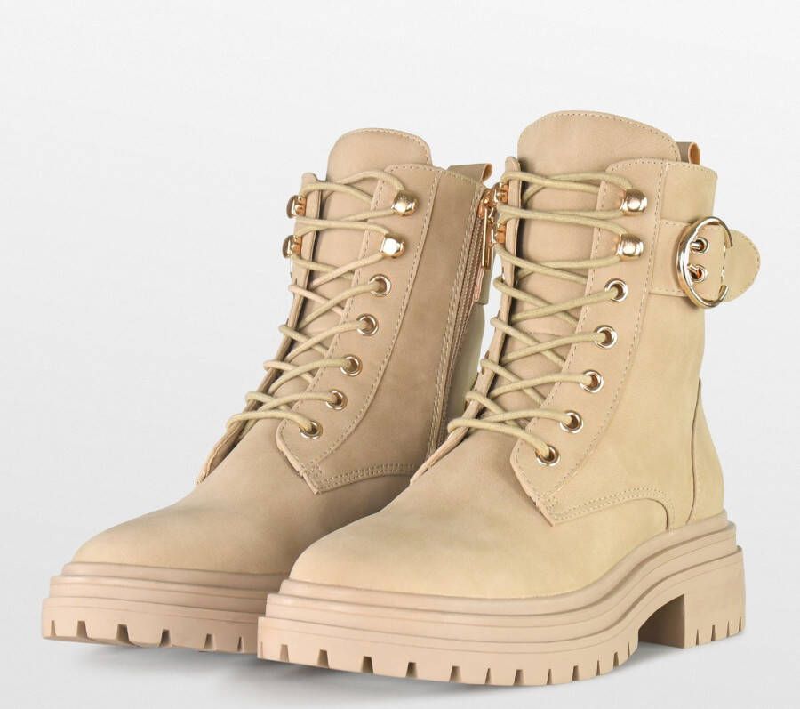 PS Poelman POSH by Poelman Cato veterboots met siergesp beige - Foto 5