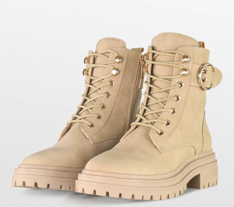 PS Poel POSH by Poel Cato veterboots met siergesp beige - Foto 5