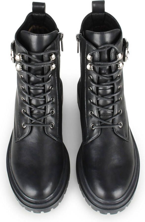 POSH by Poelman CATO Dames Veter Laarzen Zwart