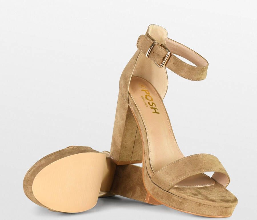 POSH by Poelman LAAR Dames Sandalen met hak Beige - Foto 4