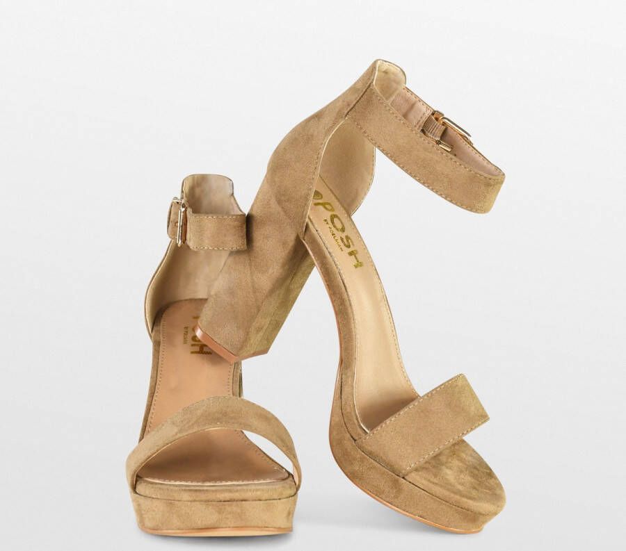 POSH by Poelman LAAR Dames Sandalen met hak Beige - Foto 5