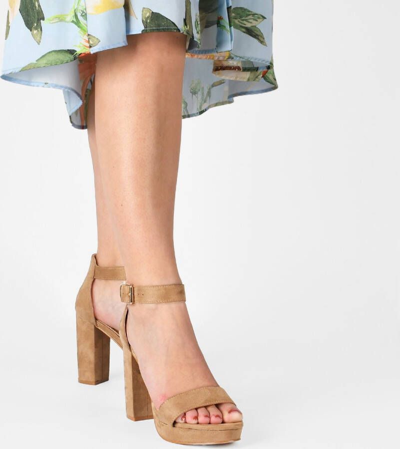 POSH by Poelman LAAR Dames Sandalen met hak Beige