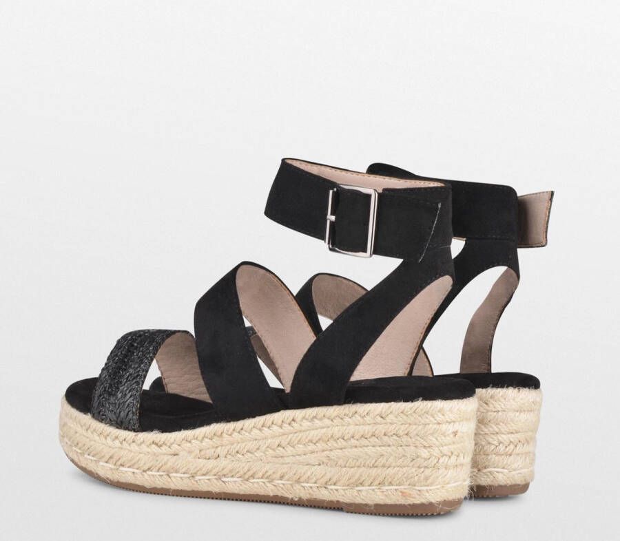 POSH by Poelman LONA Dames Sandalen Espadrilles Zwart met dierenprint
