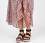 PS Poelman NABIA Dames Faux PU Imitatie Suède Leren Sandalen met Espadrille Sleehak Zool en Luipaard Dieren Print Zwart - Thumbnail 6