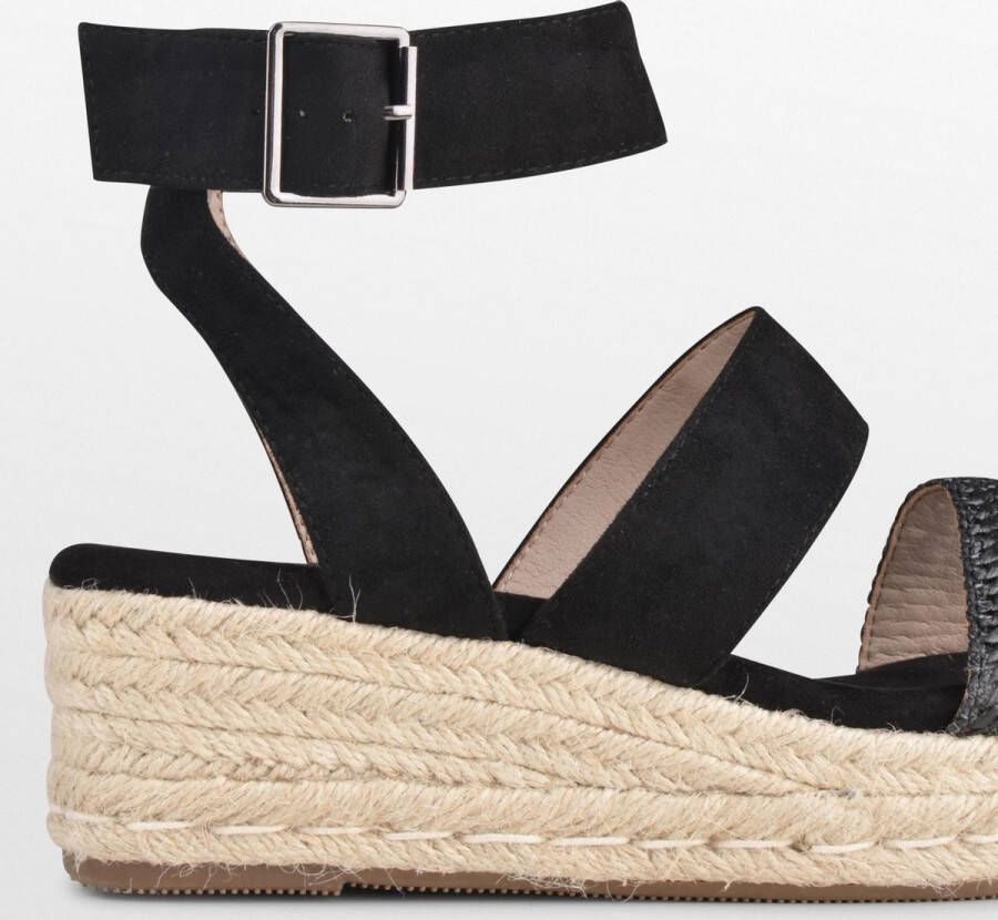 POSH by Poelman LONA Dames Sandalen Espadrilles Zwart met dierenprint