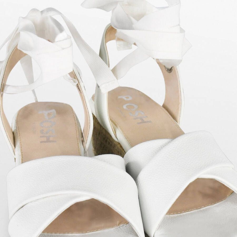 POSH by Poelman SAAR Dames Sandalen Espadrilles Wit