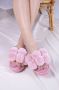 Pretty You Londen Dolly Pompompantoffels in roze - Thumbnail 3