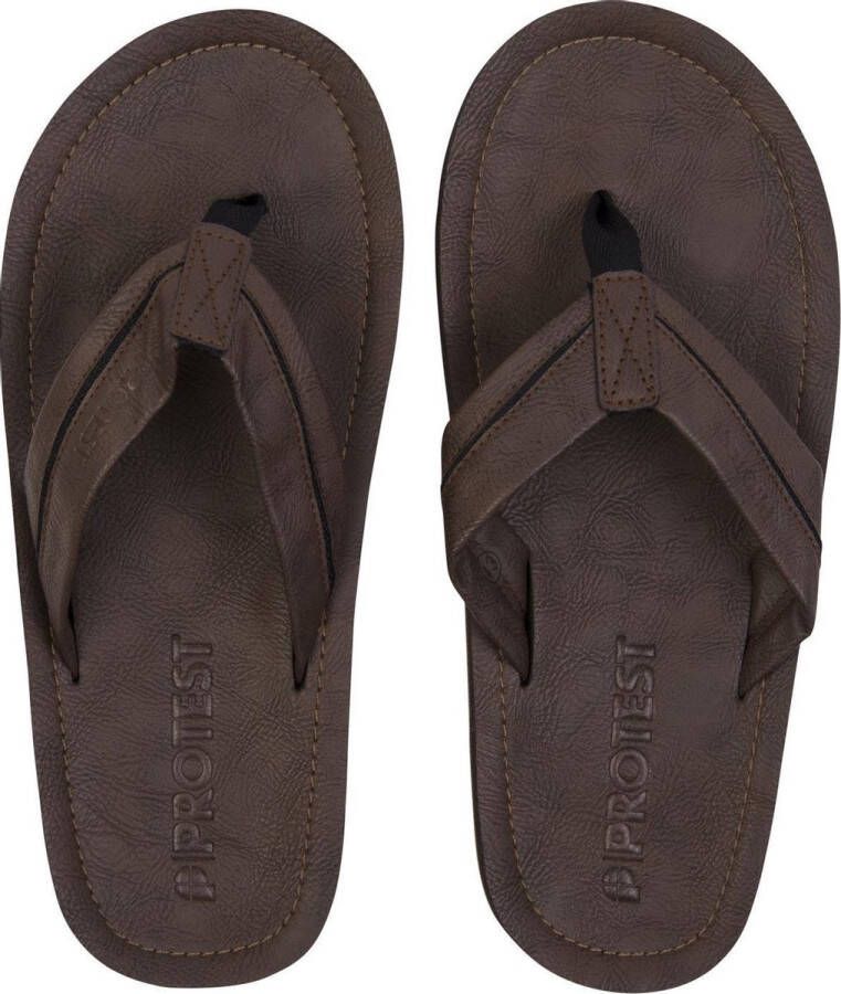 Protest Brunea teenslippers donkerbruin