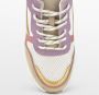 PS Poelman Carocel Dames Suède Leren Mix Runner Sneakers Beige Wit Glitter Lila Rose Multi - Thumbnail 4