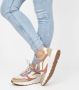 PS Poelman Carocel Dames Suède Leren Mix Runner Sneakers Beige Wit Glitter Lila Rose Multi - Thumbnail 9