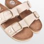 PS Poelman CURA Dames Faux PU Imitatie Leren Sandalen met Gespen Metallic Licht Beige - Thumbnail 4