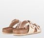 PS Poelman CURA Dames Faux PU Imitatie Leren Sandalen met Gespen Metallic Licht Beige - Thumbnail 5