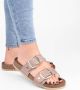 PS Poelman CURA Dames Faux PU Imitatie Leren Sandalen met Gespen Metallic Rosé Roze - Thumbnail 8