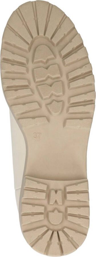 PS Poelman Dames BOND Leren Chunky Instappers Chelsea Enkellaarzen met Profielzool en Elastiek Wit Crème