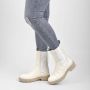 PS Poelman Dames BOND Leren Chunky Instappers Chelsea Enkellaarzen met Profielzool en Elastiek Wit Crème - Thumbnail 10