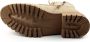 PS Poelman Dames MINK Suède Leren Nubuck Veter Laarzen met Stoere Profielzool en Gouden Details Beige Taupe - Thumbnail 9