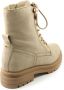 PS Poelman Dames MINK Suède Leren Nubuck Veter Laarzen met Stoere Profielzool en Gouden Details Beige Taupe - Thumbnail 6
